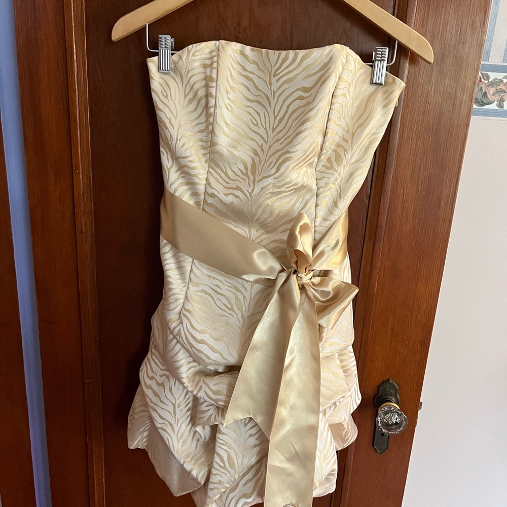 Jessica McClintock Cream Satin Dress